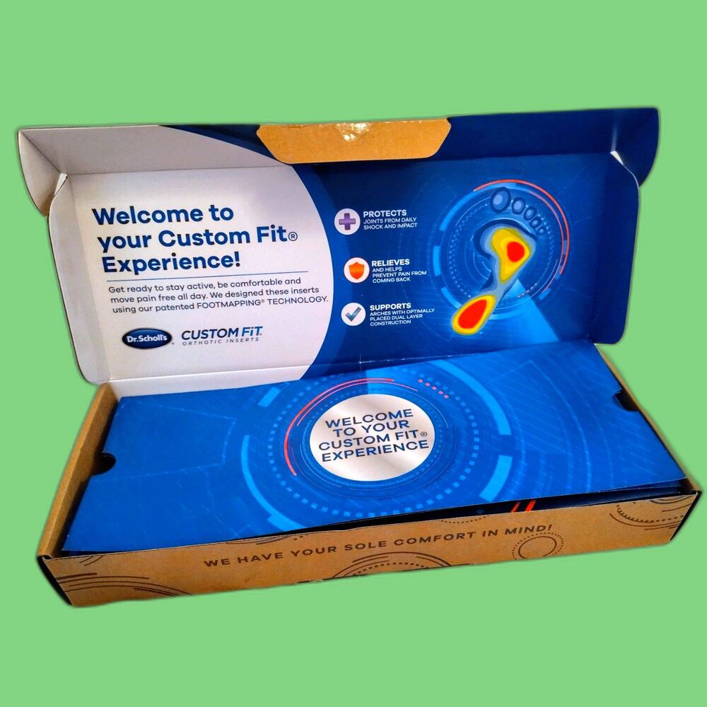 Dr. Scholl's Custom Fit Comfort Insoles Full Length 640 Orthotics Arch Support
